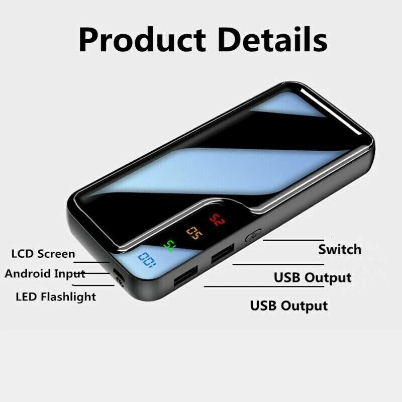 5000000mah Power Bank 4 USB Charger Battery Pack for Heated Vest Jacket Gilet 5V - Image 4 of 4