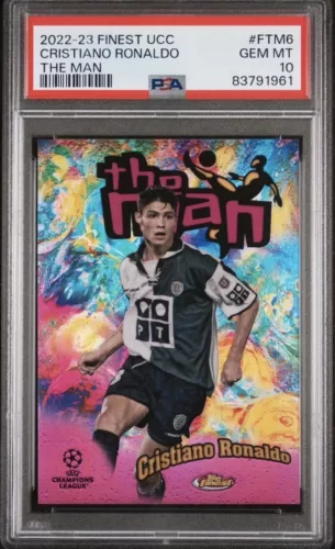 2022-23 Topps Finest UCC Soccer The Man Cristiano Ronaldo PSA 10