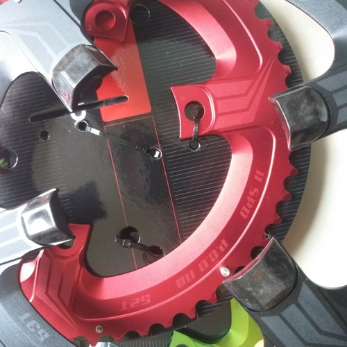 FOURIERS BCD110 Double 39T + 53T Bike Chainwheel For Shimano 5800 6800 Crank blk - Picture 4 of 12