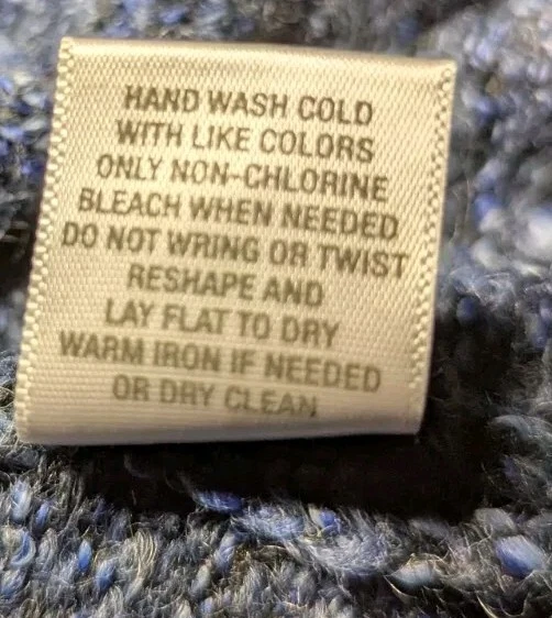 DRESS BARN Women's PLUS 2X Blue SPECKLED Sweater Cardigan WOOL BLEND Hood Button - Image 4 of 4