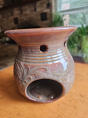 Yankee Candle Scent Wax Burner Tart Oil Warmer Floral Lt Brown Neutral Ceramic