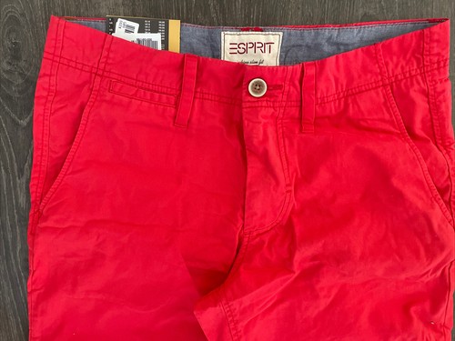 ESPRIT Mens Slim Fit Chino Red Size:Waist 33/Length 34 BNWT - Picture 3 of 5