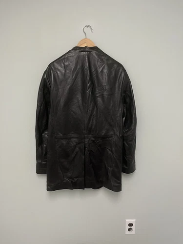 $2995 New R13 Belt Collar Leather Jacket Small Goth Glam Rock Owens Avantgarde image 11