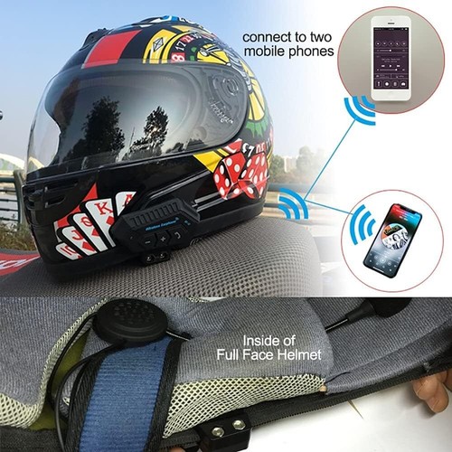 Altoparlante stereo vivavoce wireless casco auricolare moto auricolare bluetooth - Foto 11 di 11