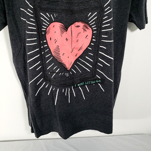 Ed Sheeran TShirt Mens XL Gray Heart In A Jar I Wont Let You Go Music Casual - Picture 3 of 4