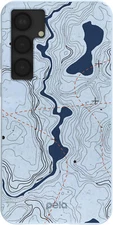 Pela Phone Case For Samsung Galaxy S25 Plus, Eco,  Powder Blue Contour Lines