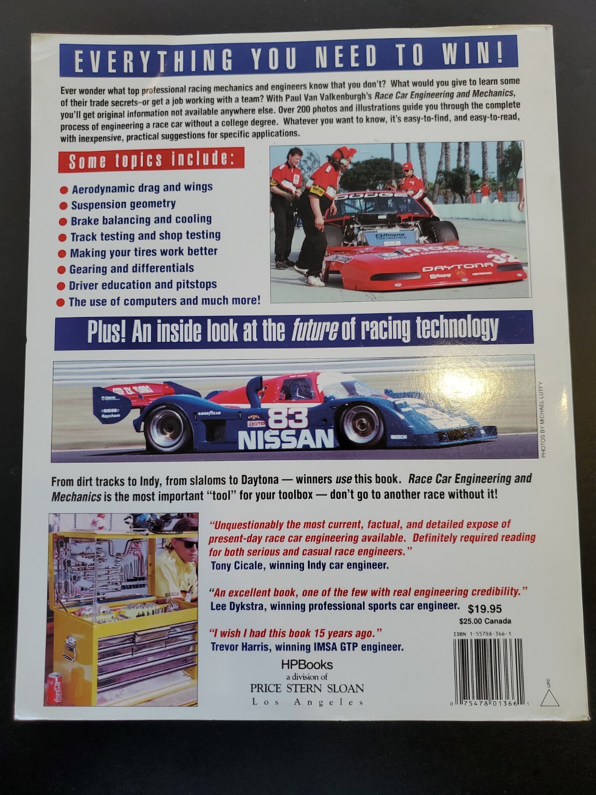 Race Car Engineering and Mechanics by Paul Van Valkenburgh (1986, Trade