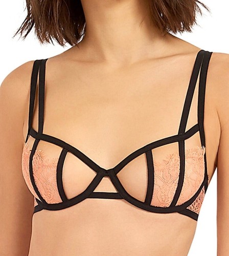 Bluebella Bellana Cage Bra Black Terracotta Size 34DD Underwired Lace 40962 New - Picture 1 of 12