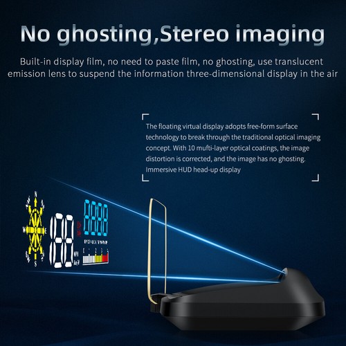 Windshield Projector OBD GPS HUD Head Up Display Overspeed Wide Viewing Angle C5 - Picture 3 of 7