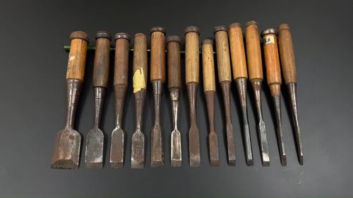 Vintage Japanese Chisel 13set Nomi /Hand Plane Saw Iron Hammer Hand Tool/c63 - Video 1 of 1