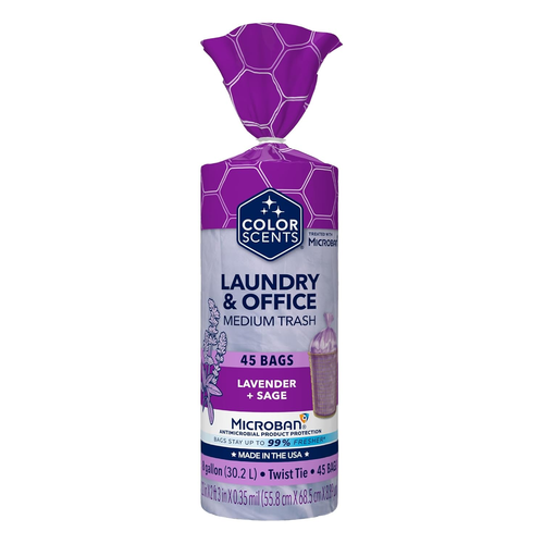 8 Gal Trash Bags - 45Ct, Purple W/ Lavender Sage Scent - Picture 12 of 12