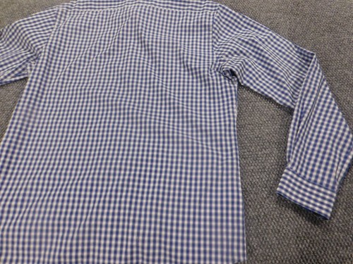 Tallia Mens Dress Shirt 16.5 blue plaid button up casual - Picture 8 of 10