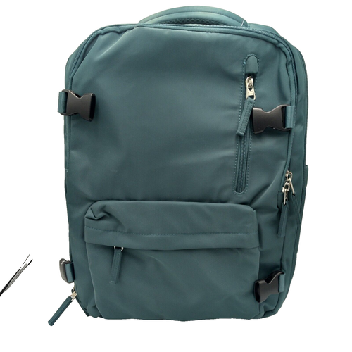 Borsa per laptop 17,3 pollici zaino alta qualità color verde acqua scuro con porta di ricarica USB - Foto 3 di 13