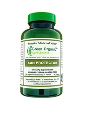 Green Organic Supplements Sun Protector Vegan Capsules For Sun Burn, Psoriasis