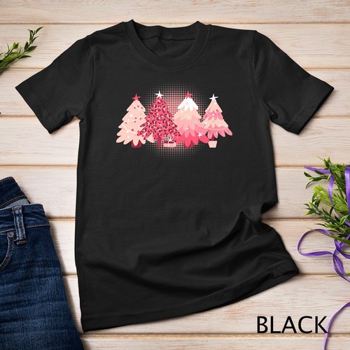 Pink Christmas Trees T-Shirt Unisex T-shirt - Bild 2 von 15