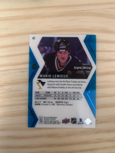 2017-18 Synergy Blue #41 Mario Lemieux - Pittsburgh Penguins - Picture 2 of 2