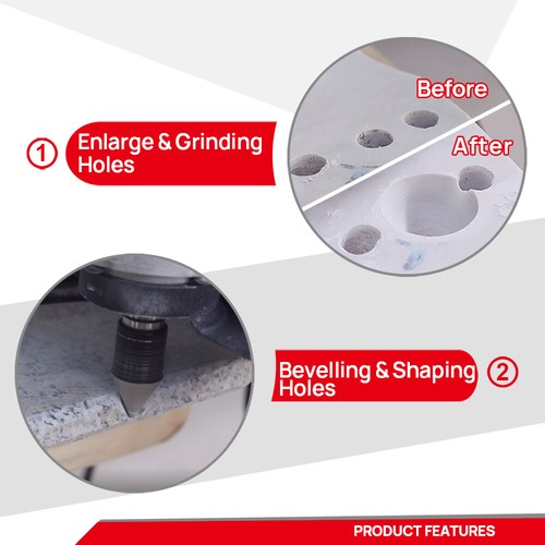 1pc 20mm-82mm Diamond Beveling Chamfer Bit Porcelain Tile Milling Finger Bit - Picture 3 of 19