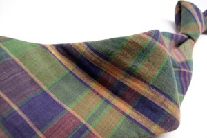 Vtg-ROBERT-TALBOTT-Hand-finished-COTTON-Plaid-Mens-100-Necktie-1129