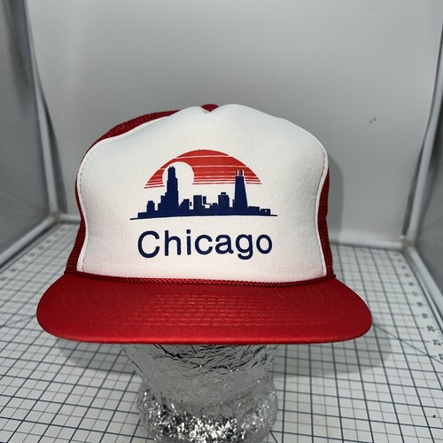 NWT New Chicago Illinois San Sun Skyline WH Smith tag Hat Cap Vintage Snapback - Picture 1 of 11