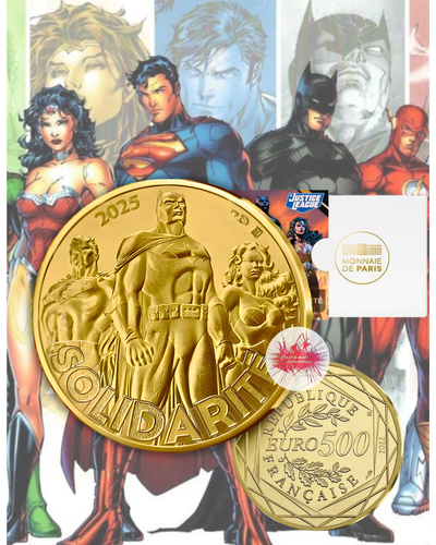 France, 2025, 500 euro, Gold Coin , DC: Justice League, Solidarity! - Picture 4 of 7