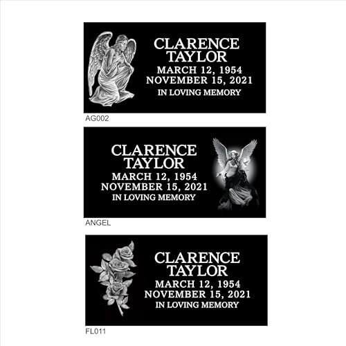 Cemetery Flat Marker- 20x10x3- Black Monument grade granite - small Single  - Picture 6 of 8
