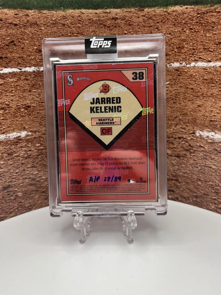 Jarred Kelenic 2021 Topps 89 Bowman X Keith Shore Silver Fram Artist Proof RC/89 - Image 2 of 2