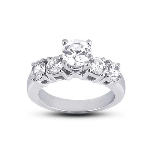 6.65ct F SI2 Round Natural Diamonds 18k Classic Ring with Wedding Band - Imagen 2 de 6