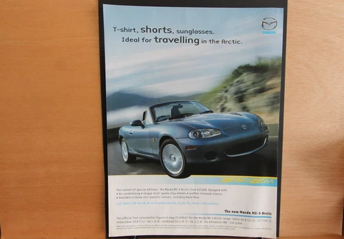 Original MAZDA MX-5 MX5 ARCTIC magazine advert frame-ready wall-art flat-pack
