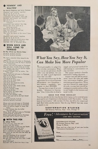 Song Hits Magazine Pat Boone Stan Freberg Bill Attaway August 1957 d7 - Picture 3 of 4