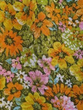 Multicolor Vint 60s 70s Quilted Floral Mod Maxi Skirt XXS CHILDS Girls 8 kids