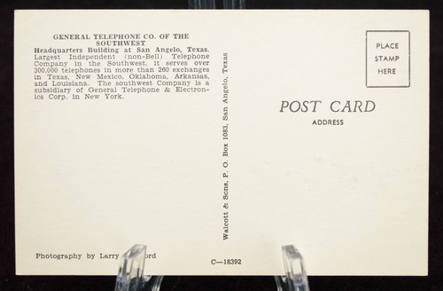Postkarte General Telephone Co des Südwestens San Angelo Texas - Bild 6 von 8