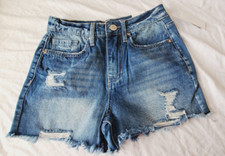 Ymi Women's Juniors High Rise Denim Shorts Size 7 Potassium Rips Dream Jean