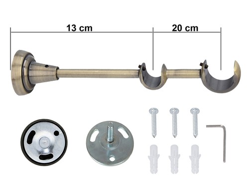 Sento Metall Zubehör für Ø 25 mm Gardinenstangen in Messing Antik - Bild 10 von 54