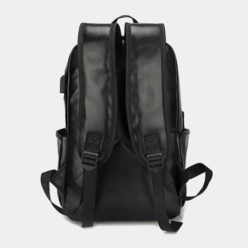 Men School Faux Leather Business Casual Travel Large Brown 15 Inch Laptop Bag - Picture 5 of 10