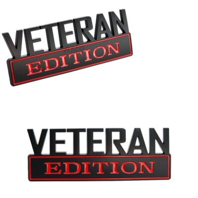 2pc VETERAN EDITION Emblem Badge Car Truck Rear Tail Decal Sticker Decal Semper 