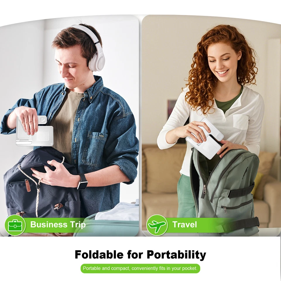 3 in 1 Wireless Charger Station For Apple Watch Air Pods iPhone 16 15 14 13 12 X - Image 3 of 4