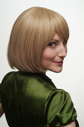 Peluca de Mujer Bob Curvo Mechas Rubio Oscuro / Rubio Platino SA041-27/613 - Imagen 5 de 6