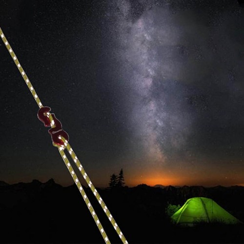 4x Reflective Camping Rope 4m Tent Guy Pulley 4mm Cord Adjuster Outdoor Awning - Picture 5 of 12