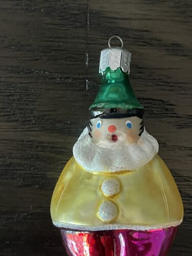 VTG Christopher Radko Binky The Clown Glass Blown Christmas Ornament 90-039 4” - Picture 2 of 7