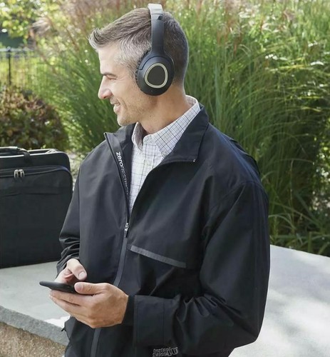 Hammacher Active Noise Cancelling Wireless Headphones Acoustic Seal Black Case - Picture 2 of 5