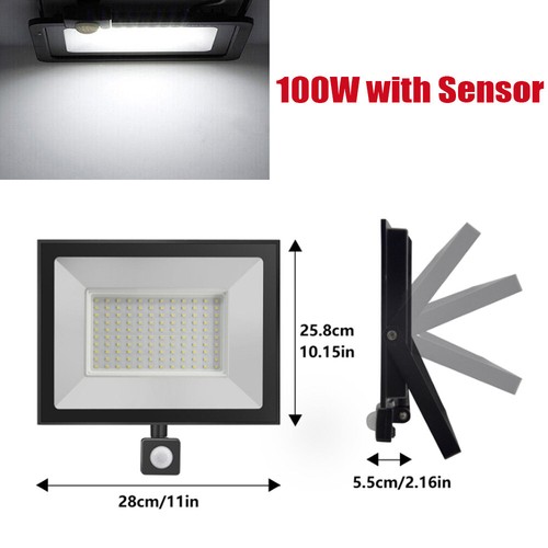 10W-500W Watt LED Floodlight Security Outdoor Garden Lights With PIR Sensor Lamp - Picture 30 of 39
