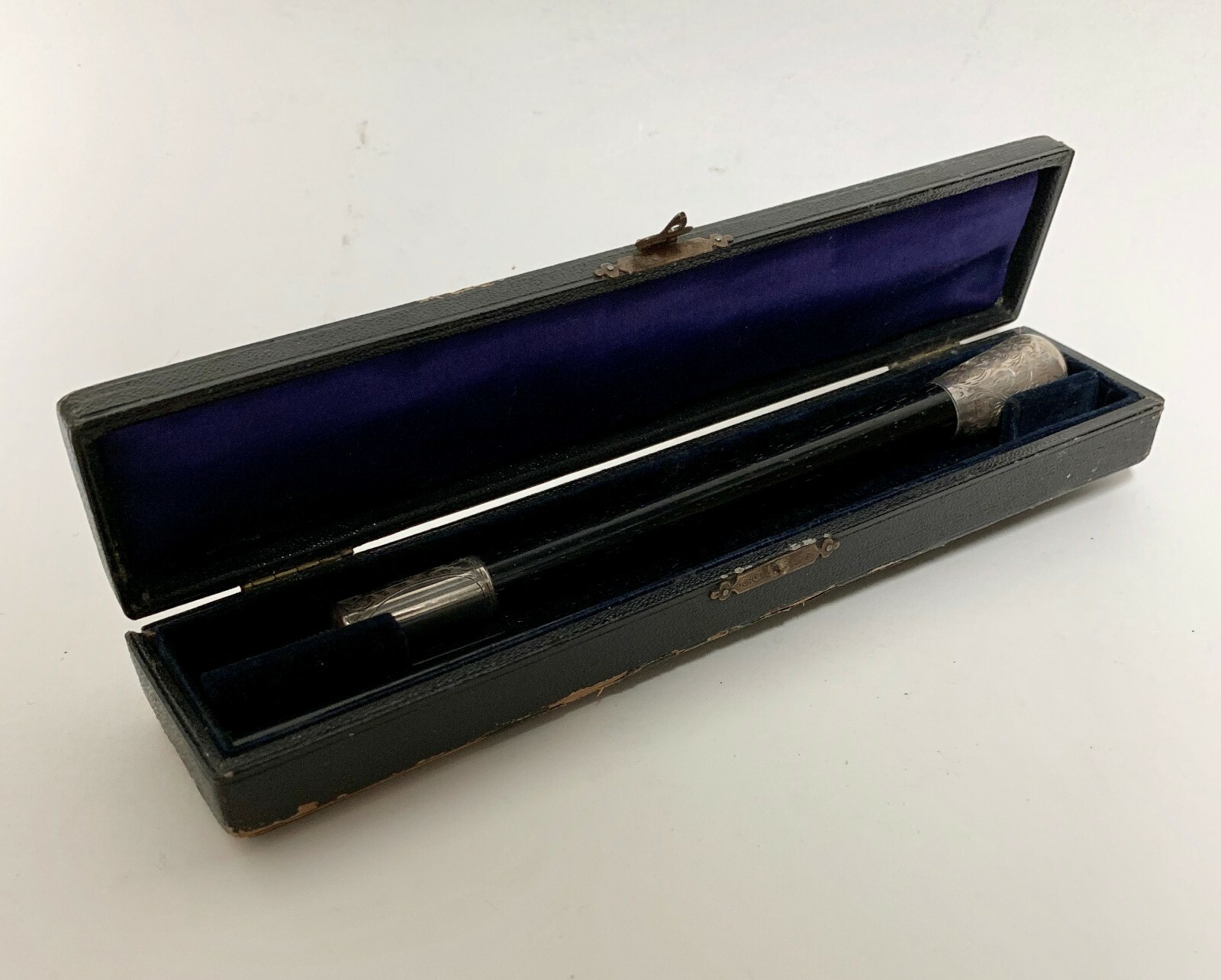 English Silber Baton In Case 19th Century English Silber Baton In Case 19th Century