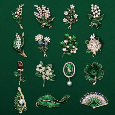 #ad Enamel Floral Leaf Brooch Lily Of The Valley Brooch Pin Jewelry For Women Scarf $5.70