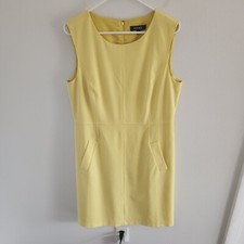 Nine West Women's Yellow Large Knee Length Sleeveless Dress Size 12