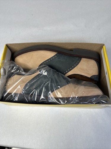 Zapatos Oxford de Gamuza Crosby Cabeza de Pato de Colección Nuevos en Caja Talla 11M Masilla/Azul Marino - Imagen 3 de 12