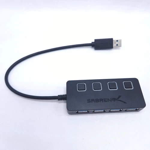 Sabrent HB-UM43 4 Port USB 3.0 Hub with Power Switches - Black