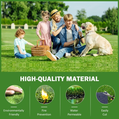 3Pack 3.3'x10' Artificial Thick Synthetic Turf Grass Rug -w/Drainage Holes - Picture 6 of 11