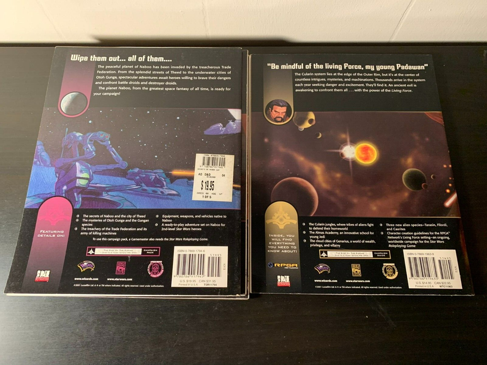 Star Wars RPG Books Secrets of Tatooine/Naboo Alien Anthology Living ...