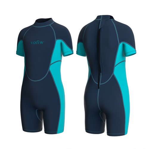 Vofiw Kids Wetsuit Neoprene Shorty Back Zip Suit Surf Scuba Snorkeling Dive Suit - Picture 2 of 12