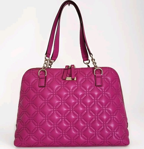 🌞BORSA A TRACOLLA KATE SPADE NY RACHELLE ASTOR COURT BAJAROSE IN PELLE TRAPUNTATA🌺NUOVA CON ETICHETTE! - Foto 2 di 17